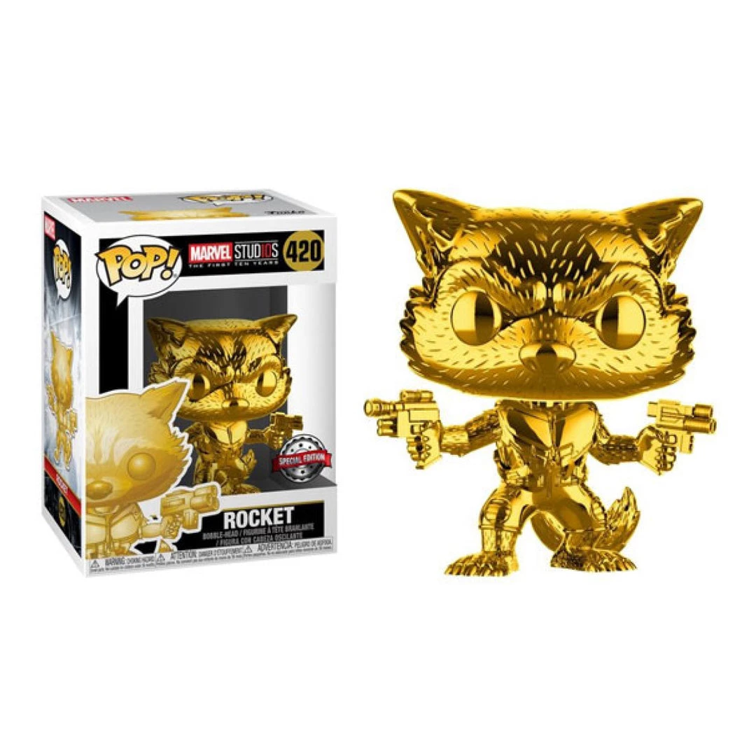 Gametraders Rouse Hill Marvel Studios - 10th Anniversary Rocket Raccoon Gold Chrome US Exclusive Pop! Vinyl 5 Gametraders Rouse Hill Marvel Studios - 10th Anniversary Rocket Raccoon Gold Chrome US Exclusive Pop! Vinyl