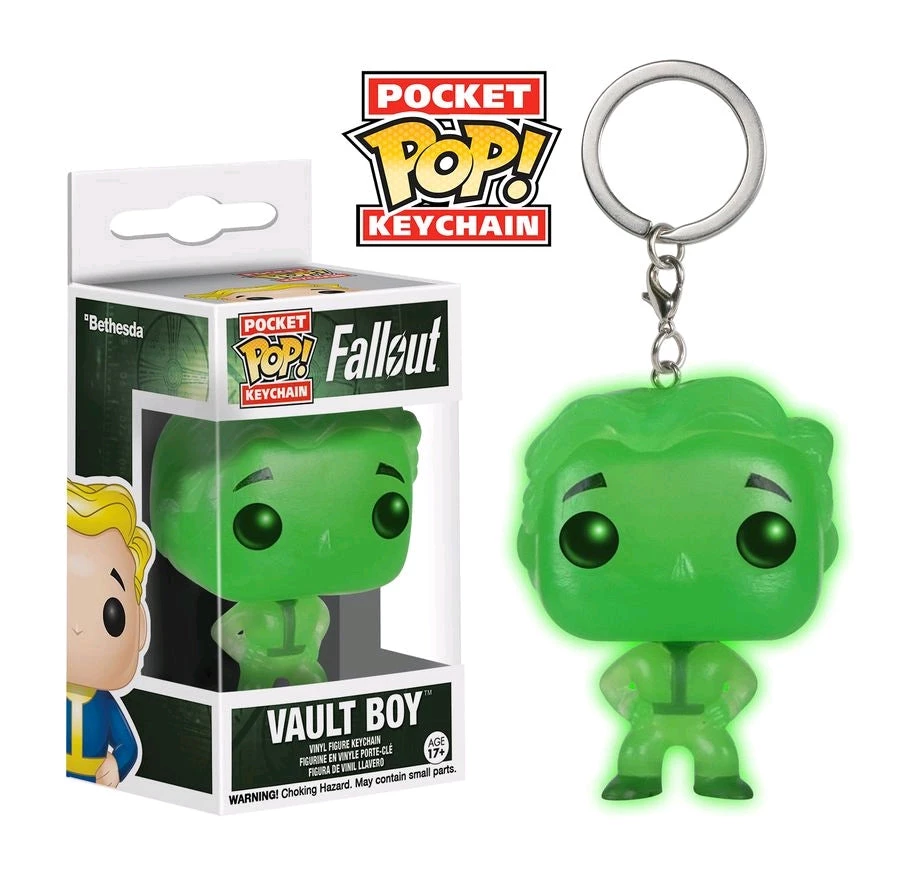 Funko Fallout - Vault Boy Green Glow In The Dark US Exclusive Pocket Pop! Keychain