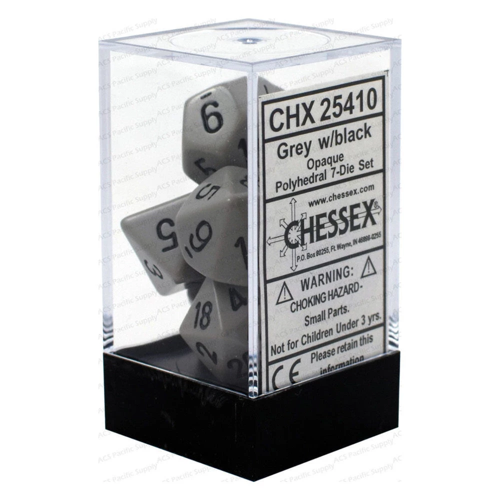 Gametraders Rouse Hill Board Games CHX 25410 Opaque Polyhedral Dark Grey/black 7-Die Set 4 Gametraders Rouse Hill Board Games CHX 25410 Opaque Polyhedral Dark Grey/black 7-Die Set