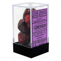 Gametraders Rouse Hill CHX 26426 Gemini Purple-Red/Gold 7-Die Set Board Games