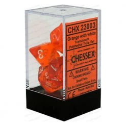Gametraders Rouse Hill CHX 23073 Translucent Polyhedral Orange/White 7-Die Set