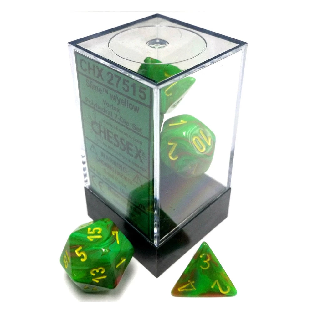 Gametraders Rouse Hill Board Games CHX 27515 Vortex Slime/Yellow 7-Die Set 3 Gametraders Rouse Hill Board Games CHX 27515 Vortex Slime/Yellow 7-Die Set
