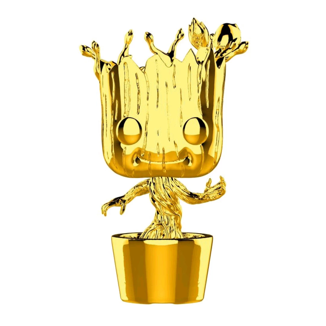 Funko Pop Vinyls Marvel Studios 10th Anniversary - Groot Gold Chrome Pop! Vinyl 3 Funko Pop Vinyls Marvel Studios 10th Anniversary - Groot Gold Chrome Pop! Vinyl