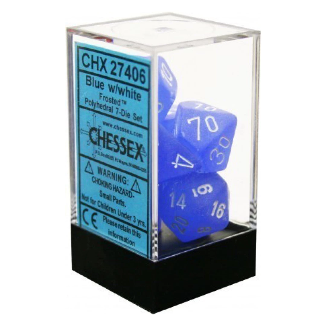 Gametraders Rouse Hill CHX 27406 Frosted Blue/white 7-Die Set 4 Gametraders Rouse Hill CHX 27406 Frosted Blue/white 7-Die Set