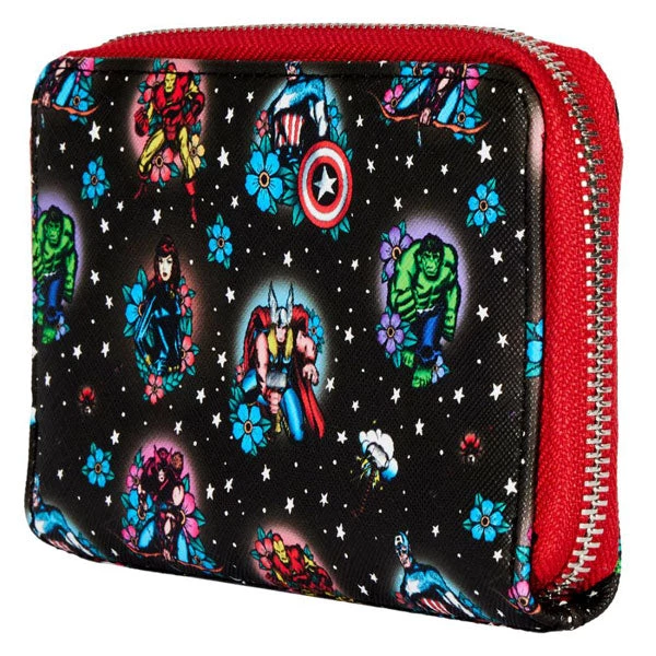 Gametraders Rouse Hill Loungefly - Marvel Comics - Avengers Floral Tattoo Zip Purse 4 Gametraders Rouse Hill Loungefly - Marvel Comics - Avengers Floral Tattoo Zip Purse
