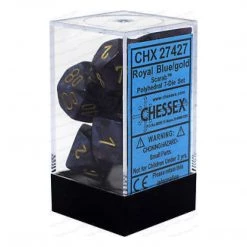 Gametraders Rouse Hill Board Games CHX 27427 Scarab Polyhedral Royal Blue/gold 7-Die Set