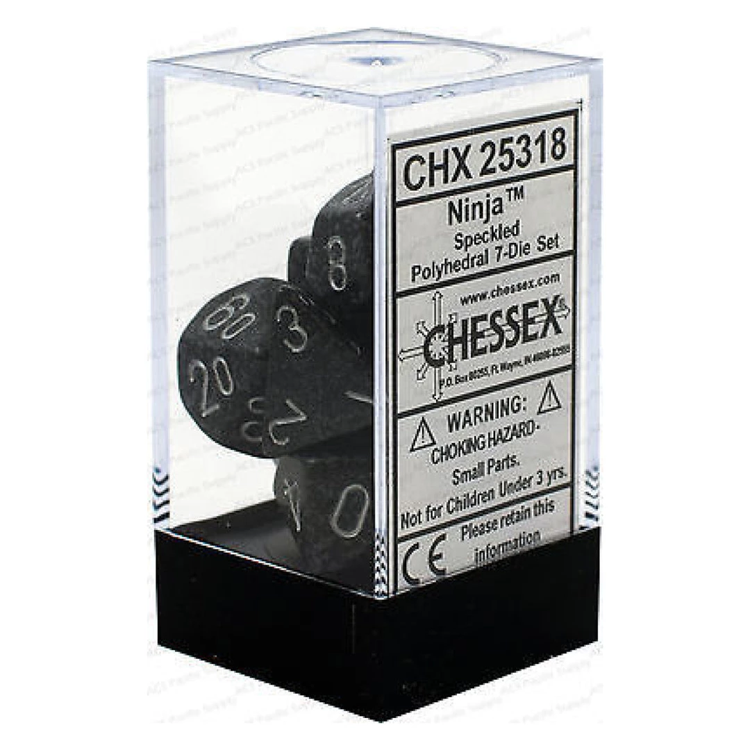 Gametraders Rouse Hill CHX 25318 Speckled Polyhedral Ninja 7-Die Set Board Games 4 Gametraders Rouse Hill CHX 25318 Speckled Polyhedral Ninja 7-Die Set Board Games