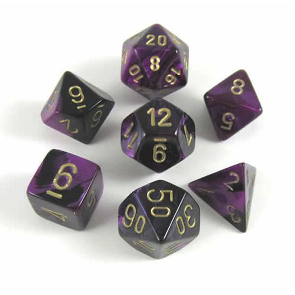 Gametraders Rouse Hill CHX 26440 Gemini Black-Purple/gold 7-Die Set 3 Gametraders Rouse Hill CHX 26440 Gemini Black-Purple/gold 7-Die Set