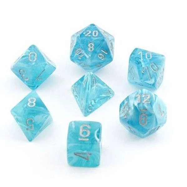 Gametraders Rouse Hill Board Games CHX 27465 Cirrus Aqua/silver 7-Die Set 3 Gametraders Rouse Hill Board Games CHX 27465 Cirrus Aqua/silver 7-Die Set
