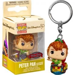 Gametraders Rouse Hill Disney World - Peter Pan On Pan's Flight Diamond Glitter 50th US Exclusive Pocket Pop! Keychain