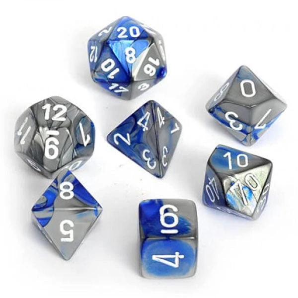 Gametraders Rouse Hill CHX 26423 Gemini Polyhedral Blue-Steel/White 7-Die Set 3 Gametraders Rouse Hill CHX 26423 Gemini Polyhedral Blue-Steel/White 7-Die Set