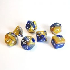 Gametraders Rouse Hill CHX 26422 Gemini Polyhedral Blue-Gold/White 7-Die Set Board Games