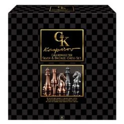 Gametraders Rouse Hill Board Games Kasparov Grandmaster Silver & Bronze Chess Set