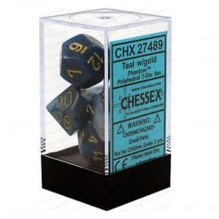 Gametraders Rouse Hill CHX 27489 Phantom Teal/gold 7-Die Set Board Games