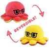 Gametraders Rouse Hill Reversible Plushie - Octopus Red/Yellow With Glasses