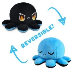 Gametraders Rouse Hill Plush Toys (including Squishmallows) Reversible Plushie - Octopus Sleepy/Fiery