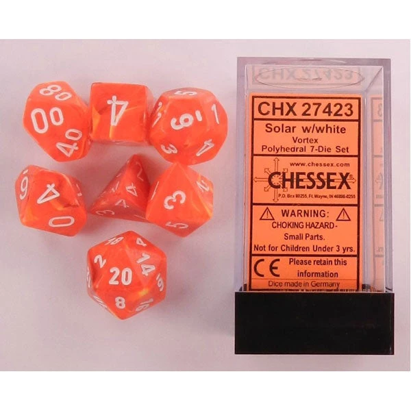 Gametraders Rouse Hill Board Games CHX 27423 Vortex Solar Yellow/White 7-Die Set 4 Gametraders Rouse Hill Board Games CHX 27423 Vortex Solar Yellow/White 7-Die Set