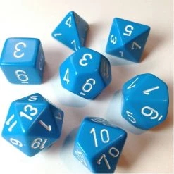 Gametraders Rouse Hill Board Games CHX 25416 Opaque Polyhedral Light Blue/white 7-Die Set
